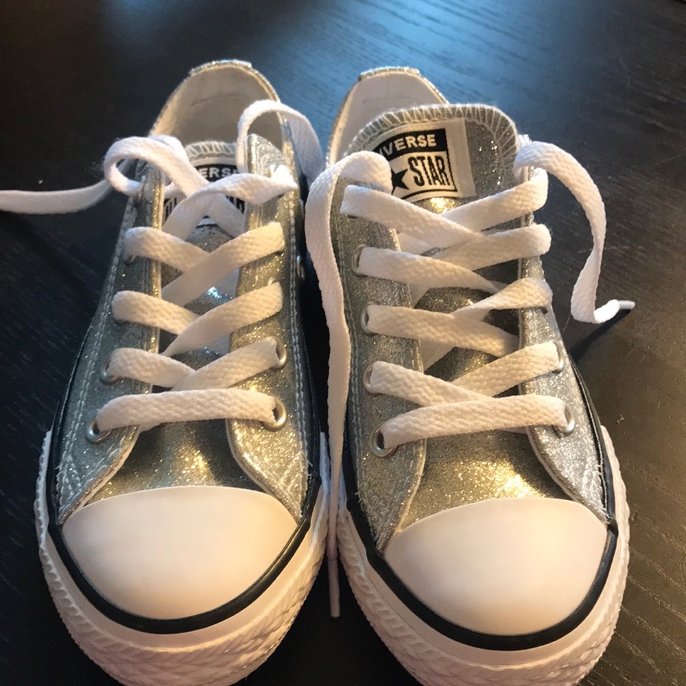 Custom silver sparkle converse
